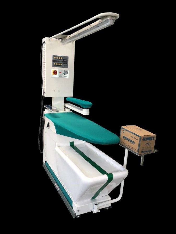 Luxury suction and blowing ironing table with built-in boiler